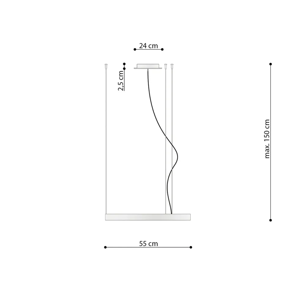Żyrandol RIO 55 czarny LED 3000K