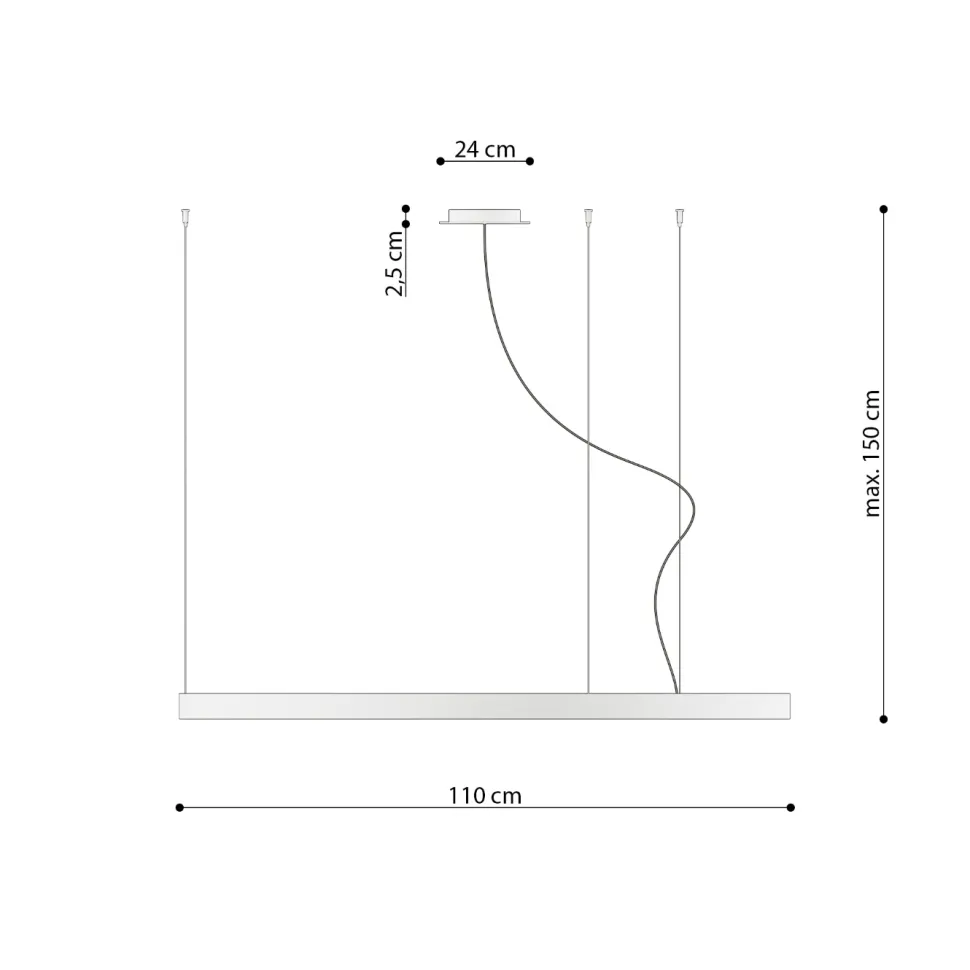 Żyrandol RIO 110 ochra czerwona LED 4000K