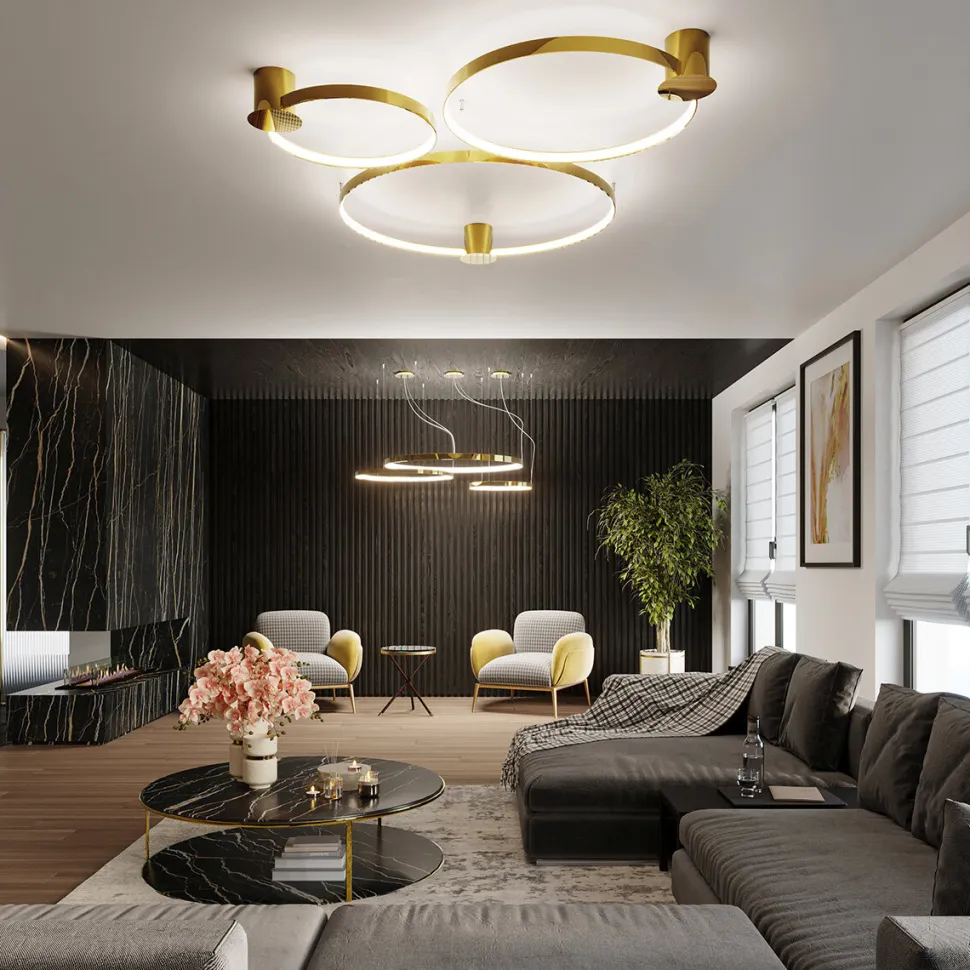 Żyrandol RIO 78 złoty połysk LED 3000K