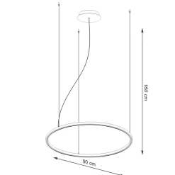 Żyrandol RISA 90 czarny LED 3000K