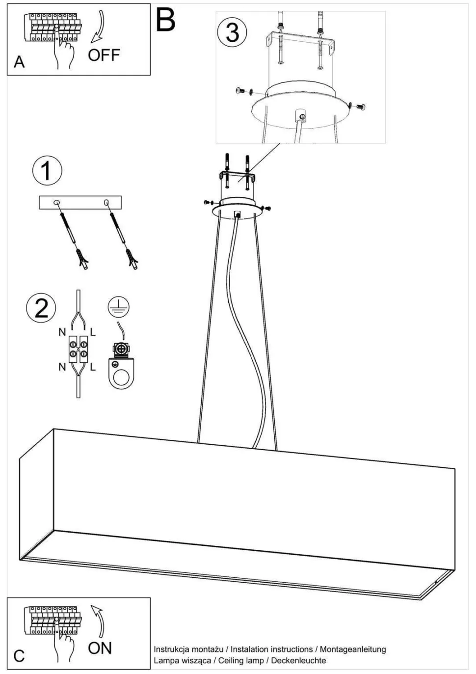 Żyrandol SANTA 120 biały
