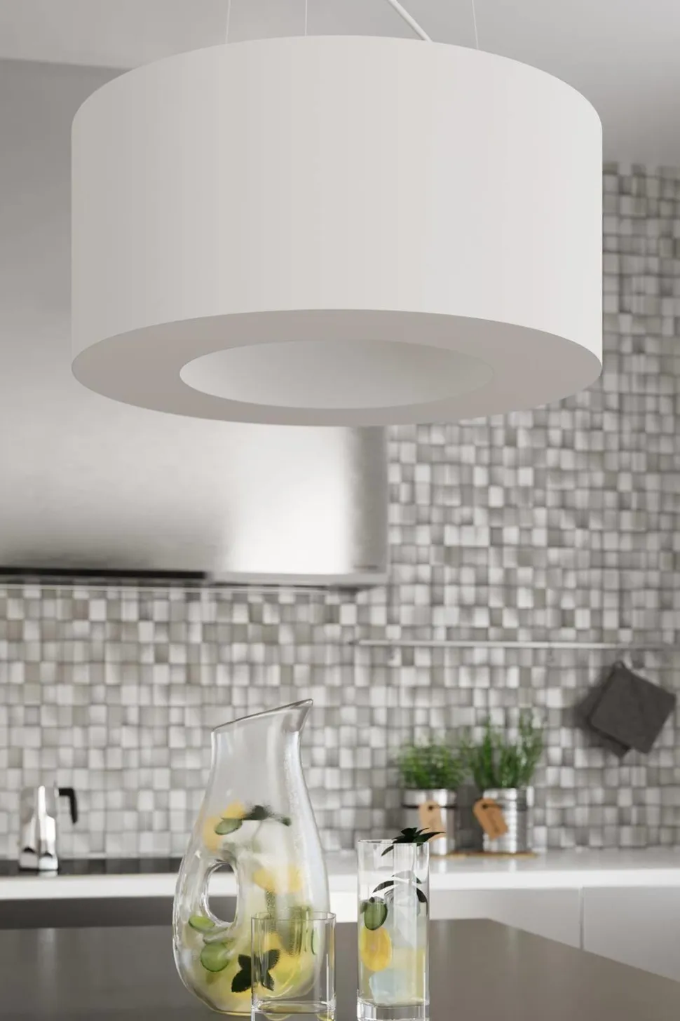 Żyrandol SATURNO 70 biały