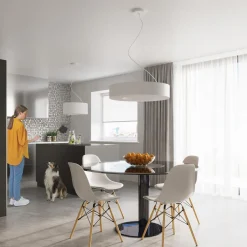 Żyrandol SATURNO 90 biały