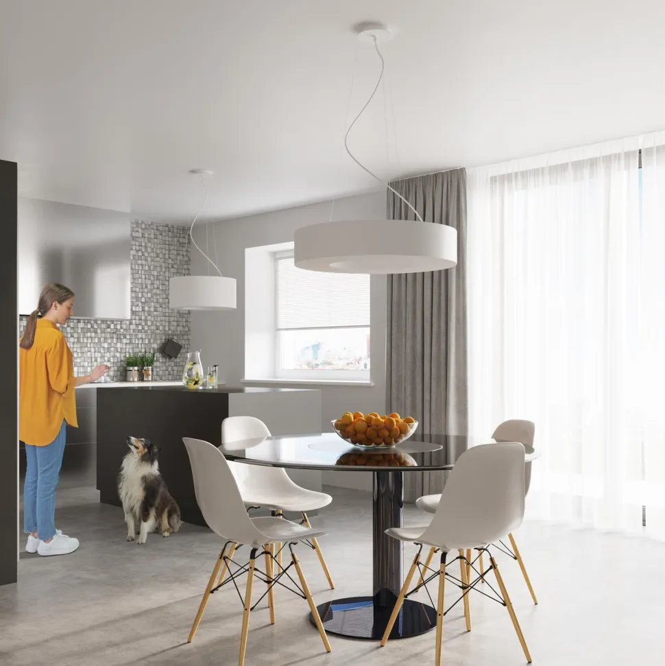 Żyrandol SATURNO 90 biały