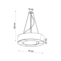 Żyrandol SATURNO SLIM 70 czarny