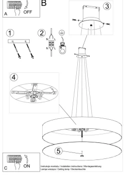 Żyrandol SKALA 100 biały