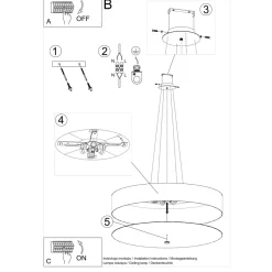 Żyrandol SKALA 90 czarny
