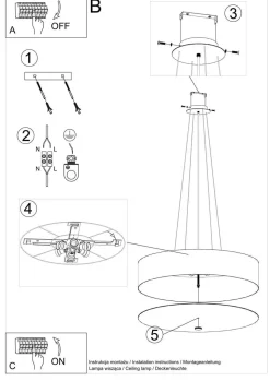 Żyrandol SKALA 70 czarny