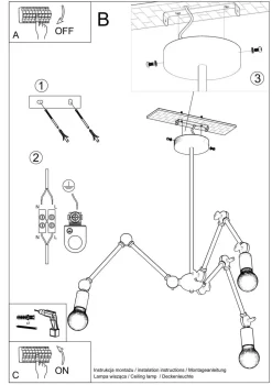 Żyrandol STARK 3 czarny