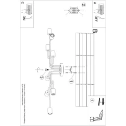 Żyrandol TIMBO 8 czarny