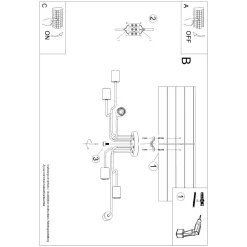 Żyrandol TIMBO 6 czarny