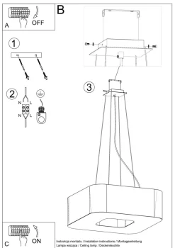Żyrandol URANO 80 czarny