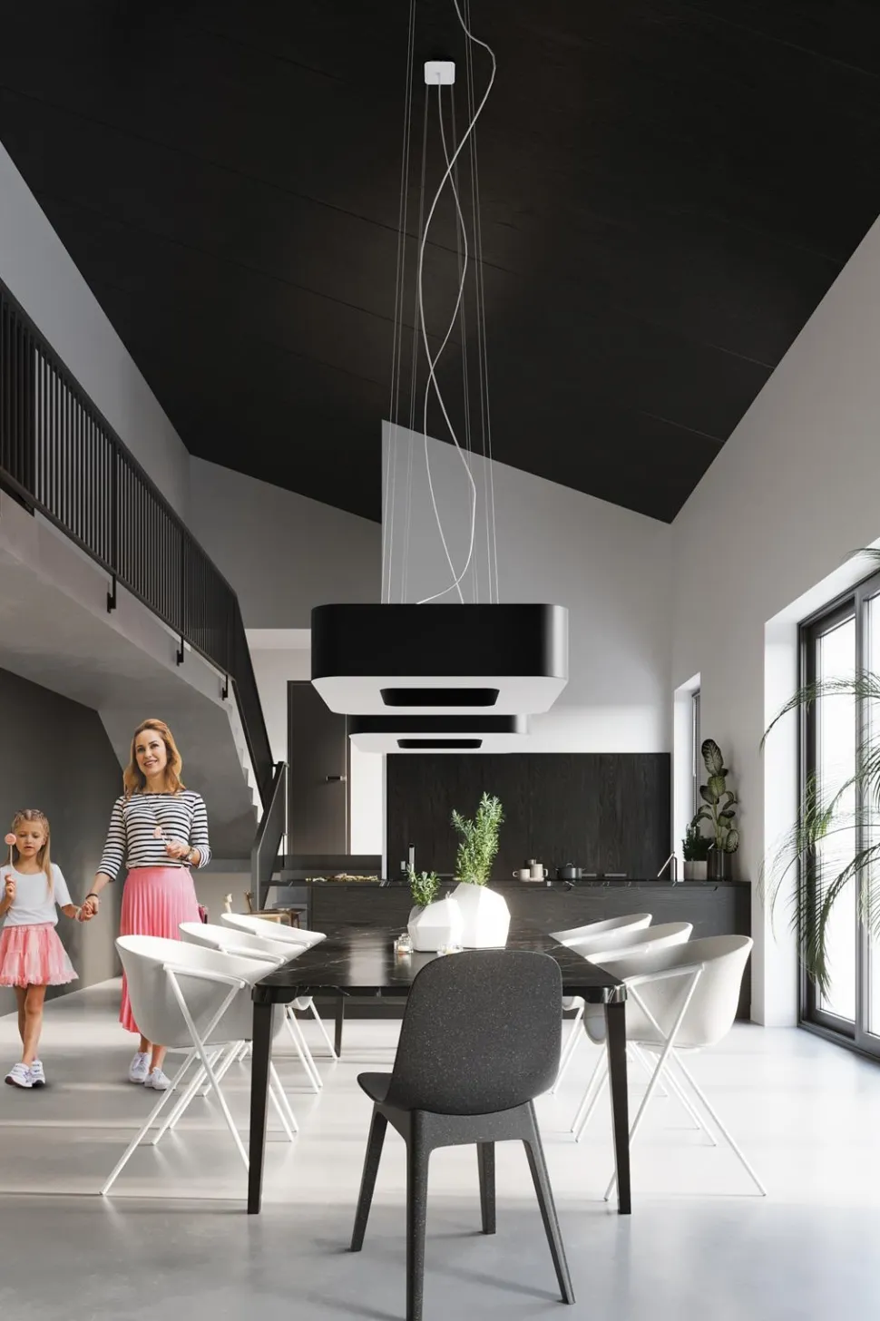 Żyrandol URANO 60 czarny