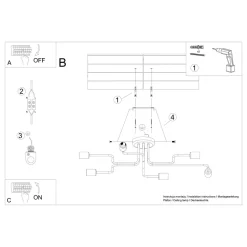 Żyrandol VECTOR 6 czarny