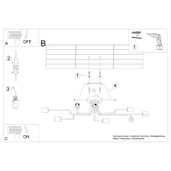 Żyrandol VECTOR 8 czarny