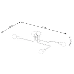 Żyrandol VECTOR 4 czarny
