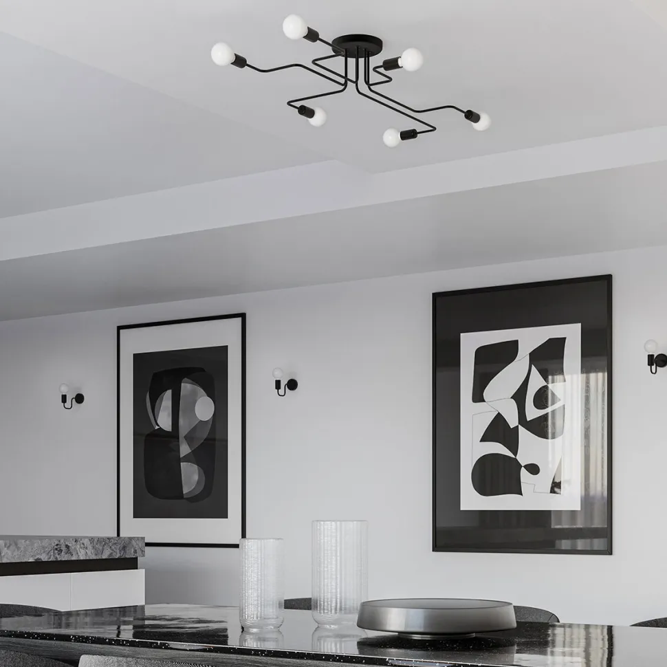 Żyrandol VECTOR 4 czarny