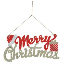 Zawieszka Marry Christmas 30 cm           czerwony/złoty