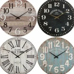 Zegar Alex 38cm vintage biały