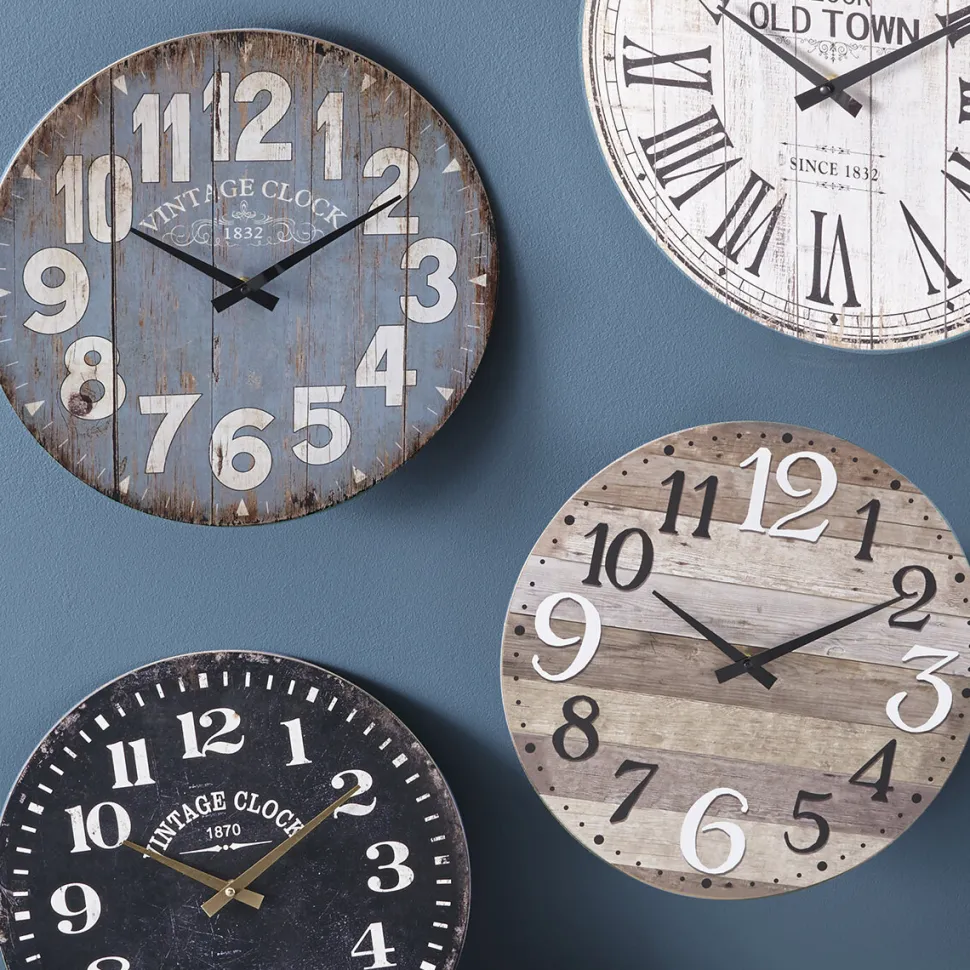 Zegar Alex 38cm vintage niebieski