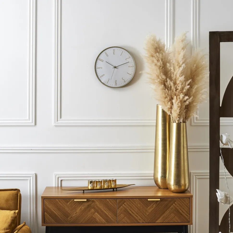 Zegar ścienny Luce biały/złoty