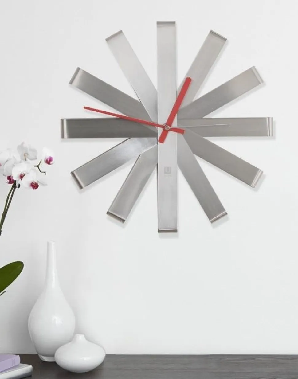 Zegar ścienny stalowy, RIBBON