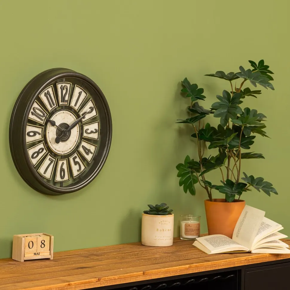 Zegar Davy 39 cm brązowy