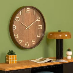 Zegar Ivana 55 cm ciemne drewno