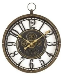 Zegar Meca 27cm. postarzane złoto