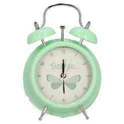 Zegarek budzik Butterflies miętowy