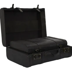 Zestaw 2 dekoracyjnych kufrów Vintage czarne