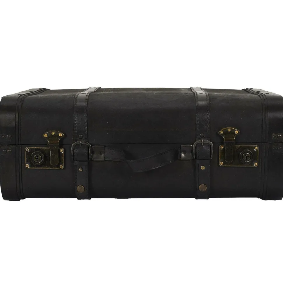 Zestaw 2 dekoracyjnych kufrów Vintage czarne