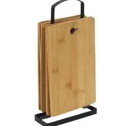 Zestaw 6 desek do krojenia bambusowych    na stojaku