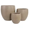 Zestaw 3 doniczek Beckley brązowe