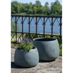 Zestaw 2 doniczek Stanbury szaro-zielone