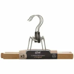 Zestaw 3 drewnianych wieszaków            z klipsami