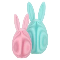 Zestaw 2 figurek wielkanocnych jajek turkusowe i różowe