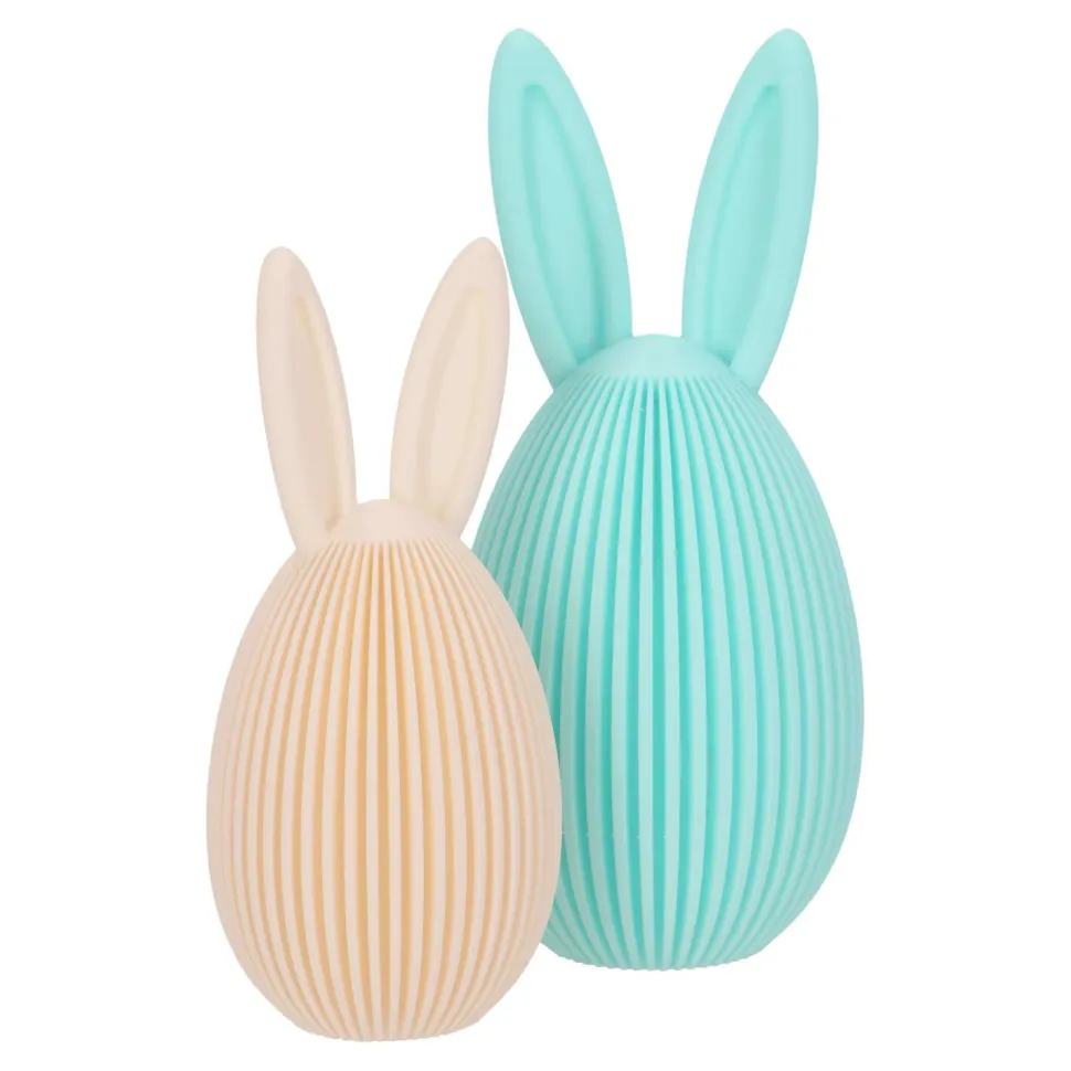 Zestaw 2 figurek wielkanocnych jajek turkusowe i beżowe