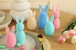 Zestaw 2 figurek wielkanocnych jajek turkusowe i beżowe