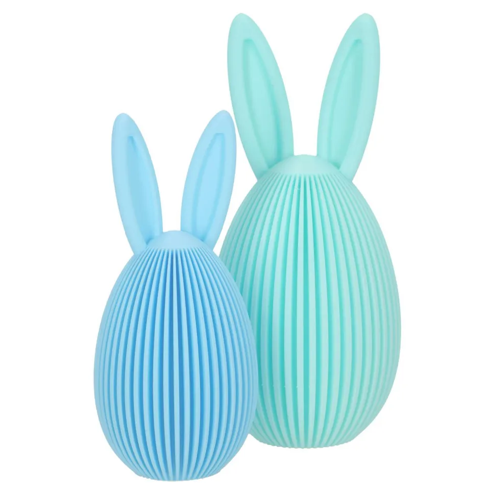Zestaw 2 figurek wielkanocnych jajek turkusowe i niebieskie