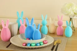 Zestaw 2 figurek wielkanocnych jajek turkusowe i niebieskie