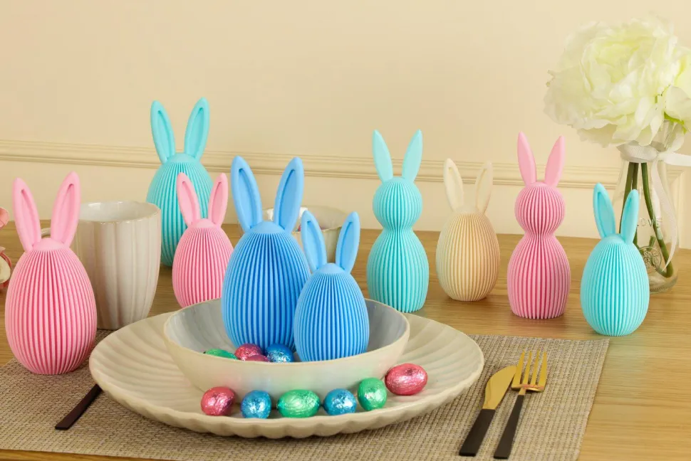 Zestaw 2 figurek wielkanocnych jajek turkusowe i niebieskie