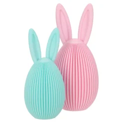 Zestaw 2 figurek wielkanocnych jajek      różowe i turkusowe
