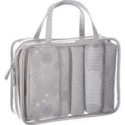 Zestaw 4 kosmetyczek Summer szary