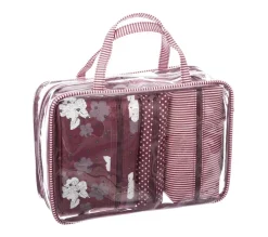 Zestaw 4 kosmetyczek Winter czerwony