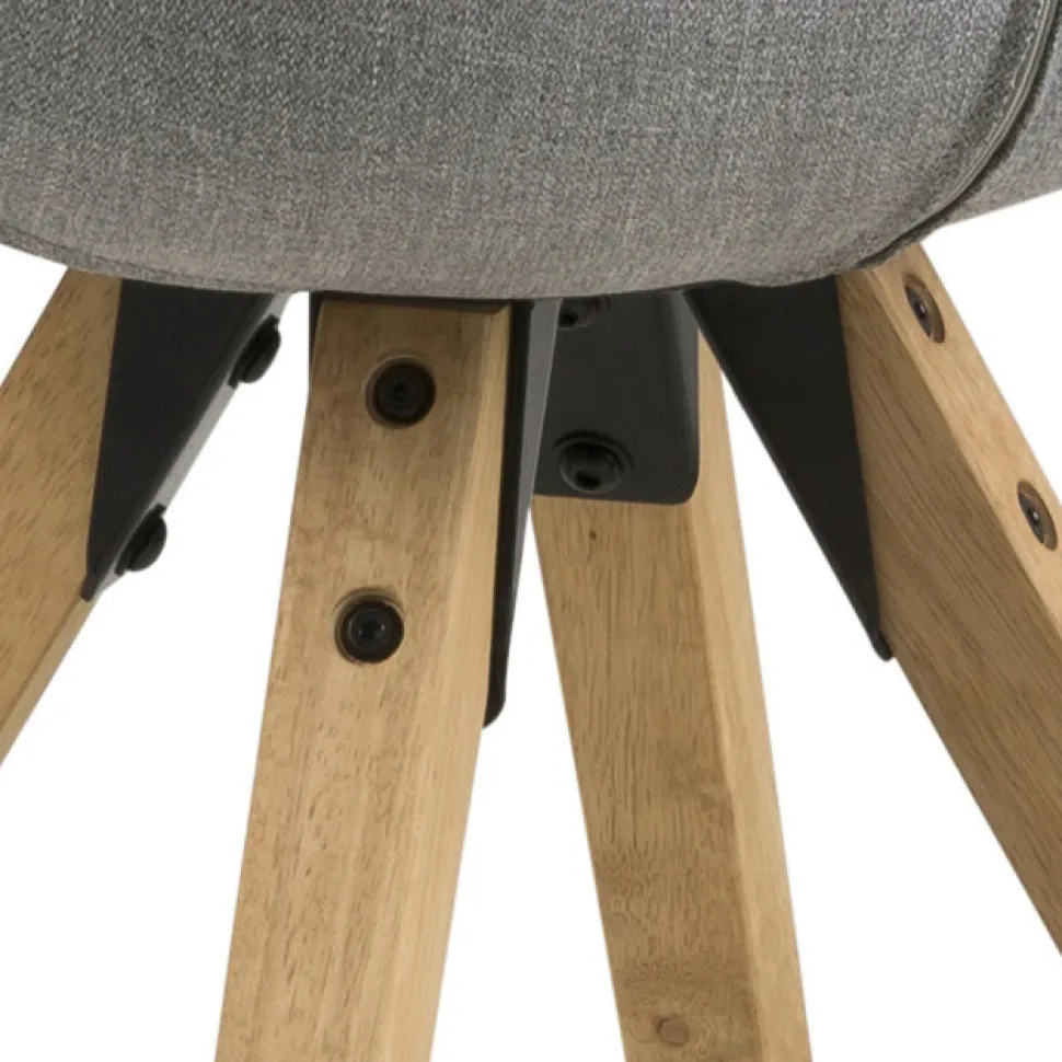 Zestaw 2 krzeseł Dima light grey tapicerowane