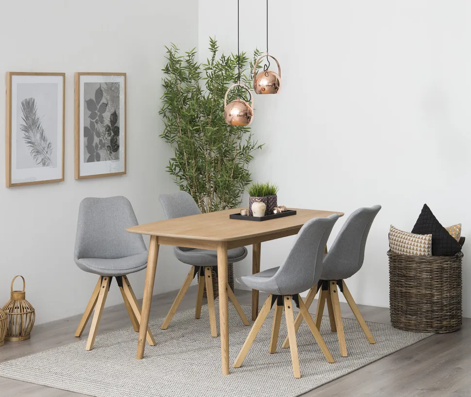 Zestaw 2 krzeseł Dima light grey tapicerowane