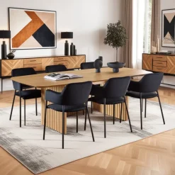 Zestaw 2 krzeseł Lima welurowych z podłokietnikami czarne