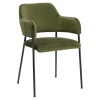 Zestaw 2 krzeseł Lima welurowych z podłokietnikami zielone