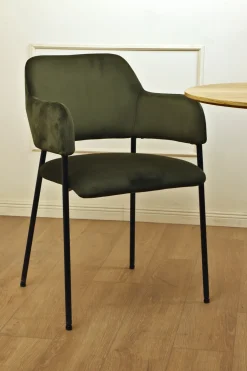 Zestaw 2 krzeseł Lima welurowych z podłokietnikami zielone